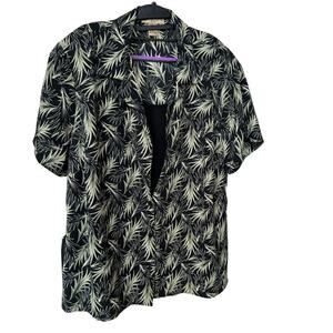 Notations 3XL Button Top Shoulder Pads NWT Resort Hawaiian Floral Beach Vacation